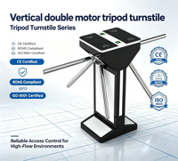 Tourniquet vertical à double moteur longue durée de vie, compatible avec plusieurs dispositifs de reconnaissance pour les salles de sport