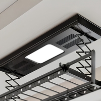 Séchoir à linge électrique mural intelligent avec télécommande, chauffage et lumière UV, pliable pour maison et balcon