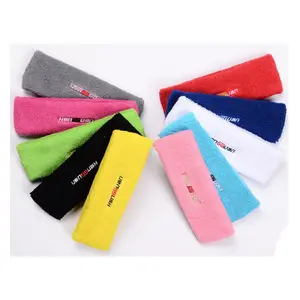 Terry Headband Custom Sports Basketball Football Terry Cloth Embroidery Women Men Cotton Elastic Head Sweatband Headband