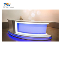 Comptoirs de réception de télévision LED modernes éclairés pour la vente