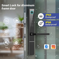 Serratura Elettronica Scorrevole in Alluminio Impermeabile Tuya WiFi Smart Home con App TTlock, Password, Carta IC, Chiave e Impronta Digitale Biometrica