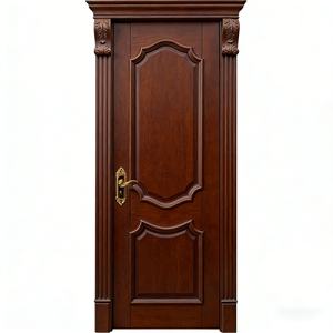 Puerta Interior de Madera de Alta Calidad, Diseño Moderno y Sencillo Tallado, Puerta de Madera Sólida con Patrón Tallado - Product Image 1