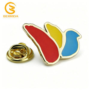 Épingles en émail de style chinois personnalisées, badges de revers porte-bonheur Grande Muraille, artisanat en métal doré et argenté pour cadeaux souvenirs - Product Image 1