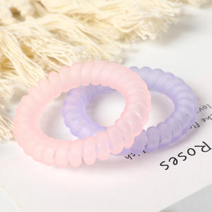 Cordon de téléphone style coréen mat transparent givré sirène, n'abîme pas les cheveux, vente en gros pour femmes - Product Image 2