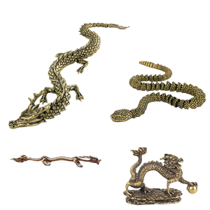Figurine de dragon du zodiaque en métal poli 3D gravée - Jouet pour adultes, cadeau de remise de diplôme pour les collectionneurs d'art - Product Image 1