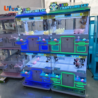 LIFUN Mini machine à griffes personnalisée pour enfants, jeu d'arcade à grue empilable pour 4 joueurs, équipement prêt pour lecteur de carte sans espèces
