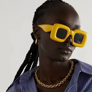 Y2K-gafas de sol de estilo Retro Punk, lentes de sol de color cálido a la moda, cuadradas con marco grande, venta al por mayor