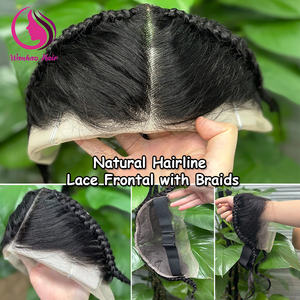 ผมแท้ธรรมชาติแบบพม่า 13x4 นิ้ว พร้อมเปีย  แบบใส  ความยาว 16 นิ้ว  สำหรับผู้หญิงและเด็กผู้หญิง - Product Image 3