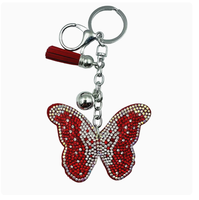 Pendentif en strass scintillant motif léopard jaune avec pompons, ornement suspendu de haute qualité, porte-clés le plus vendu
