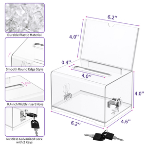 Customization Plastic <b>Suggestion</b> <b>Box</b> Storage Organizer Desk with Advertising Holder for Custom Logo - Product Image 2