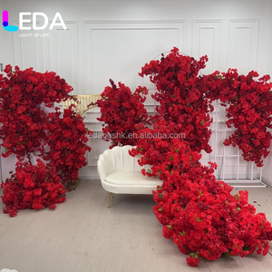 ของตกแต่งงานแต่งงานสุดหรู LEDA ดอกกุหลาบแดงผ้าไหมประดิษฐ์ ดอกซากุระประดับตกแต่งโต๊ะกลาง ฉากหลัง และทางเดินดอกไม้ - Product Image 6