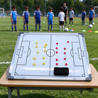Tableau tactique magnétique portable pour entraîneur de football avec pièces magnétiques, effaceur, marqueur et chiffres autocollants – Tableau de stratégie de football