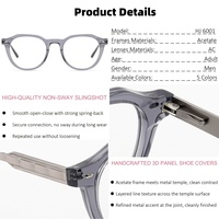 En stock, lunettes optiques en acétate haut de gamme, montures de lunettes rondes à monture intégrale durables et élégantes, livraison rapide pour un usage quotidien
