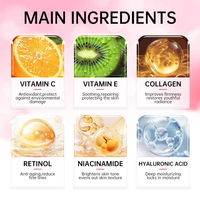 Crème Visage Anti-Âge 6 en 1 Éclaircissante Taches Brunes Hydratation Intense Vitamine C Niacinamide Vitamine E Blanchissante Acide Hyaluronique 50g