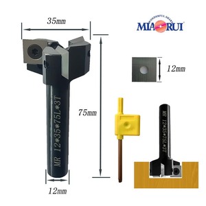 Miaorui 12*35 * 75L * 3t chèn Carbide phay Cutter gỗ lột Cutter slab flattening <span class=keywords><strong>CNC</strong></span> spoilboard bề mặt <span class=keywords><strong>Router</strong></span> bits - Product Image 2