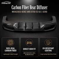 Diffuseur arrière en fibre de carbone pour Mercedes-Benz AMG GT50 53 63 4MATIC+ 4 portes X290 2019-2023, finition brillante en CF véritable, fixation directe par boulons