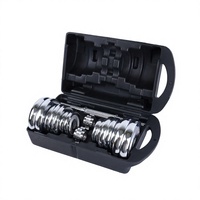 Ensemble d'haltères et de barres réglables en fonte chromée, vente en gros personnalisée, 15KG-20KG-30KG-40KG-50KG pour la maison et les salles de sport commerciales