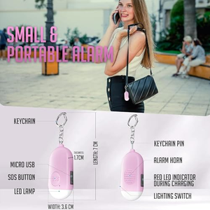 Alarma de Seguridad Personal Recargable de 130dB, Llavero de Alarma Personal OEM, Antiataque, Emergencia, con Linterna LED - Product Image 5