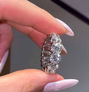 Nhà máy trực tiếp bán 10k 14k 18K vàng trắng vvs D màu 3x5mm Emerald cut mix Vòng rực rỡ cắt phòng thí nghiệm phát triển Kim Cương Vòng ban nhạc - Product Image 6