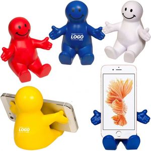Support de téléphone personnalisé en forme de sourire à presser, jouet anti-stress 2-en-1 pour enfants et adultes, cadeau de bureau - Product Image 1