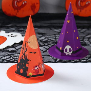 Papel divertido feliz Halloween decoraciones sombrero de bruja forma caja de regalo embalaje comida <span class=keywords><strong>dulce</strong></span> dulces cajas bolsas <span class=keywords><strong>truco</strong></span> <span class=keywords><strong>o</strong></span> trato para chico - Product Image 4