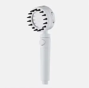 3 Functions Massage Waterfall Shower Head PP Cotton Filter With Massage Silicone Comb And Water Stop Button