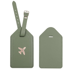 Portable PU Luggage Tag Fashion Travel Boarding Card Tag <b>Suitcase</b> Decorative Baggage Label Anti-lost Travel <b>Suitcase</b> Accessories - Product Image 5