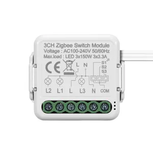 3CH Tuya 10a White Color 1/2/3/4 Gang Advanced Google Zigbee Switch Module