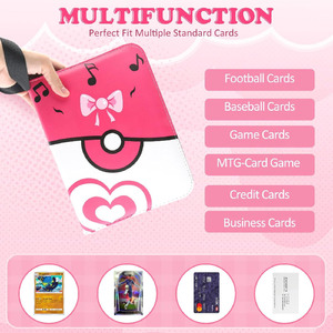 Album de cartes portable rose de la collection Sport, avec fermeture éclair, 50 pochettes amovibles, 400 porte-cartes, 4 pochettes, classeur pour cartes à collectionner - Product Image 5