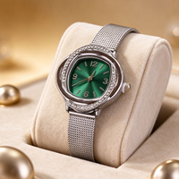 Jam Tangan Kuarsa Wanita, Jam Tangan Kuarsa Mewah Elegan dengan Dial Kecil Bulat Gaya Vintage Inggris, Jam Tangan Kuarsa Fashion Mewah Ringan PRO54