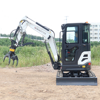 Mini-excavatrice compacte Derette RT25 de 2,5 tonnes, diesel, avec chenilles en caoutchouc, pour travaux de aménagement paysager et de jardinage, machine haute performance à vendre
