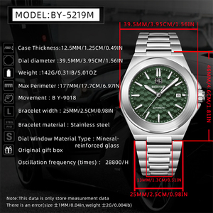 Reloj Mecánico Automático al por Mayor para Hombre, Esfera Verde de Panal de Abeja, Luminoso, Resistente al Agua, Informal de Negocios, con Calendario - Product Image 5
