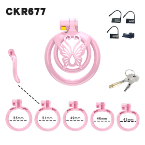 <span class=keywords><strong>Mini</strong></span> plat en plastique esclave mâle dispositif de chasteté Cock Bondage Cage avec 5 anneaux jouets sexuels pour adultes pour hommes - Product Image 4