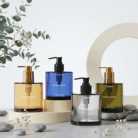 Bouteilles en verre de luxe de 300ml 400ml 500ml avec têtes de pompe contenants vides de lavage des mains et de lotion shampooing bouteille de pompe Gel douche