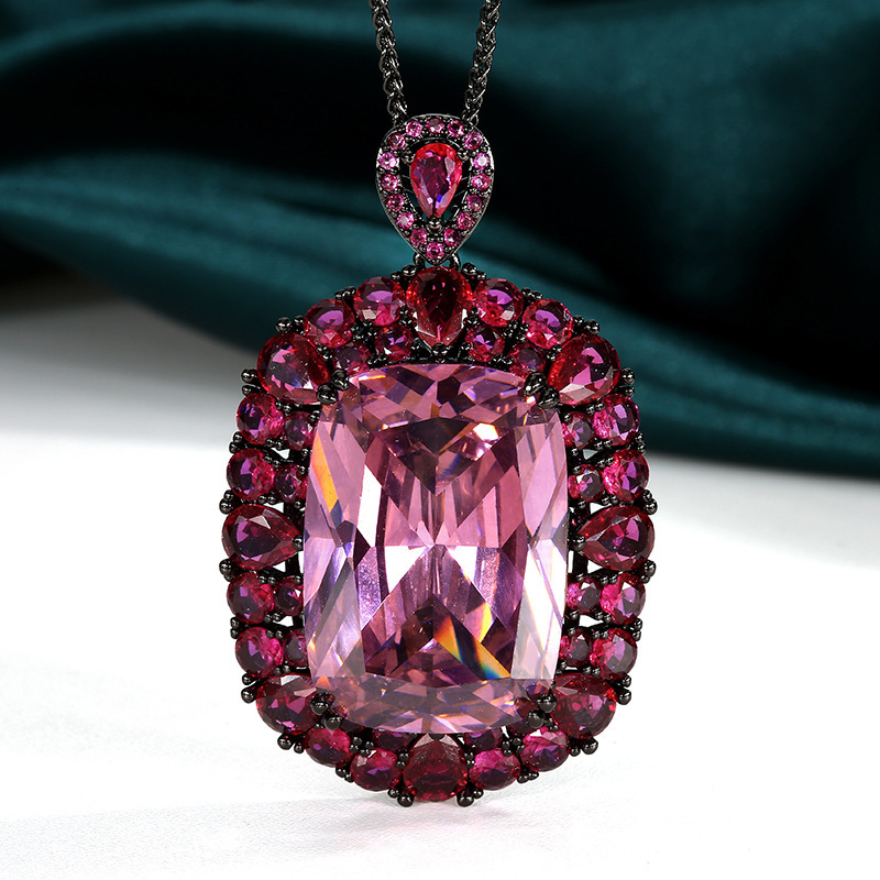Dried rose pendant with Chopin chain