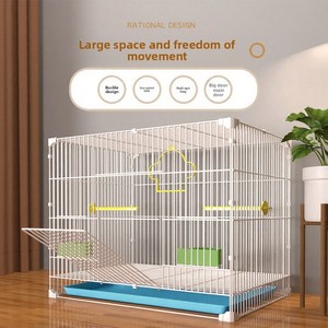 Gabbia per Pappagalli all'Ingrosso dal Produttore, Grande Gabbia Rettangolare in Filo Metallico per Uso Domestico, Design a Gruppo Criptato per Pappagalli e Calopsittidi - Product Image 2