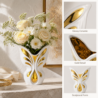 Vase en céramique en forme de papillon, art moderne, décoration de la maison, salon, table à manger, accessoires de décoration de bureau, décorations de mariage