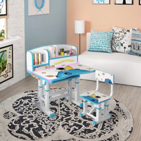 Nouveau design de table d'étude ergonomique réglable pour enfants ensemble de chaises mobilier scolaire moderne matériel de chambre à coucher en métal et bois