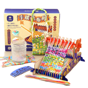 Máquina de tejer antigua tradicional al por mayor, juego hecho a mano, juguetes del patrimonio cultural inmaterial DIY, arte educativo artesanal para niños - Product Image 1