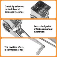 Parutan Keju Putar Manual Stainless Steel, Pemotong Sayur, Penghancur, Drum Multifungsi, Aman untuk Mesin Cuci Piring dan Microwave, Perlengkapan Dapur
