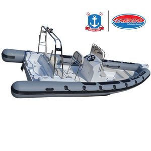 Bote Semirrígido Inflable de 6.8m <span class=keywords><strong>con</strong></span> Casco de Fibra de Vidrio PVC/HYPALON/ORCA, Diseño en V Profunda, Yate Deportivo <span class=keywords><strong>con</strong></span> <span class=keywords><strong>Motor</strong></span> Fuera de Borda - Product Image 3