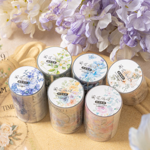2M/Rouleau PET Tape Smell the Flowers Speak Series INS Flower Handbook DIY Decorative Recyclé Stickers - Product Image 1