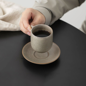 Unique Handle <b>Small</b> Ceramic Coffee <b>Cup</b> and Saucer 100ml Espresso <b>Cup</b> Set - Product Image 1