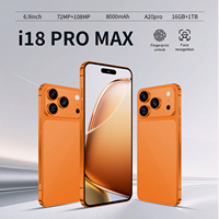 Smartphone Android 15 18 Pro Max >7" 5G/LTE AMOLED Octa Core HD 108MP 16GB/1TB 8000mAh 120Hz Double SIM Anglais