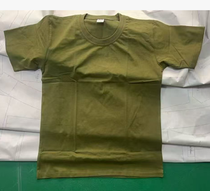 DF131 Stock Plain Color <b>Olive</b> <b>Green</b> OD <b>Green</b> O Neck <b>T</b> <b>Shirts</b> Short Sleeves Training Sports Men Uniforms Full Cotton Knitted - Product Image 4