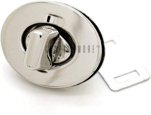 CRAFTMEMORE Pcs Oval Twist Turn Locks <b>Purse</b> Closure Leathercraft Accessory Turn Lock Clasp Large X Mm Silver - Product Image 2