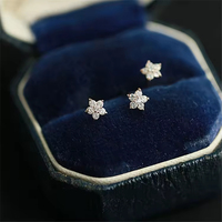 Boucles d'oreilles clous en argent sterling S925 plaqué or véritable 14K, motif floral, haute qualité, pour le dropshipping