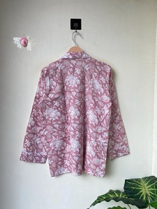 ชุดชุดนอน100% 2ชิ้นสำหรับใส่ฮันนีมูนเสื้อกางเกงผ้าฝ้ายออร์แกนิกชุดอินเดียพิมพ์ลายดอกไม้ระบายอากาศสำหรับฤดูร้อน - Product Image 5