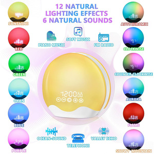 Despertador Inteligente FZ05 con Luz de Amanecer Simulada, Luz Nocturna Colorida, Alimentación USB, Forma Rectangular - Product Image 1