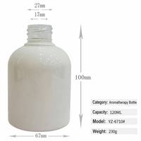 Bouteille d'aromathérapie en verre blanc brillant de 150 ml, diffuseur rond avec couvercle en bois pour parfum d'intérieur et huiles essentielles